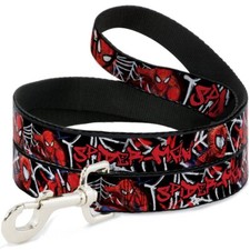 Dog Leash Spider Man 3 Poses Spider Web Sketch Black White Red 4 Feet Long 0....