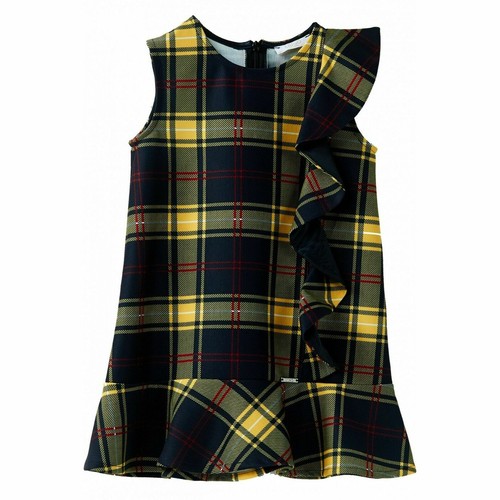 LIU JO Abito vestito bambina girl tartan scozzese blu giallo rosso 3 4 6  anni | eBay