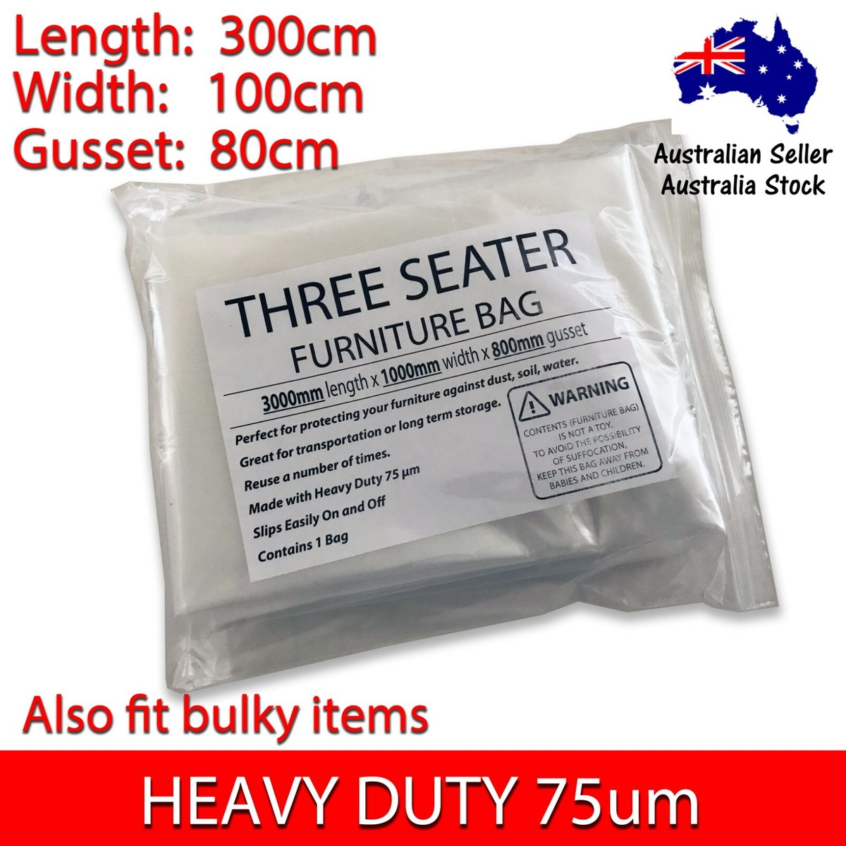 HEAVY DUTY Three Seater Sofa Lounge Furniture Plastic Cover