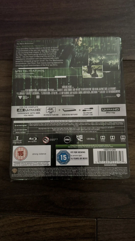 Matrix Revolutions Ltd Ed Steelbook 4K UHD Blu Ray New & Sealed Keanu Reeves - Image 2 of 2