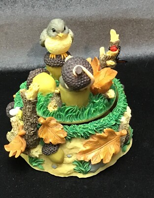 Vintage Fitz & Floyd, Charming Tails Musical Figurine, Mouse & Bird, NEW IN BOX