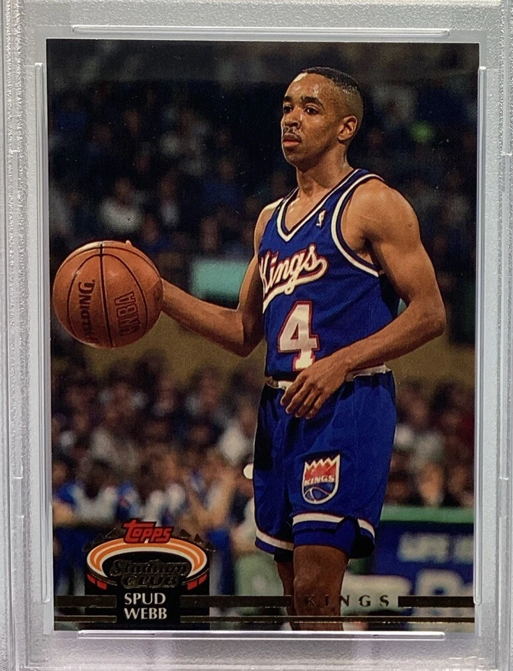 Spud Webb PSA 9 - 1992 Stadium Club - Kings, Hawks, NC State - Dunk Champion - Image 3 of 4