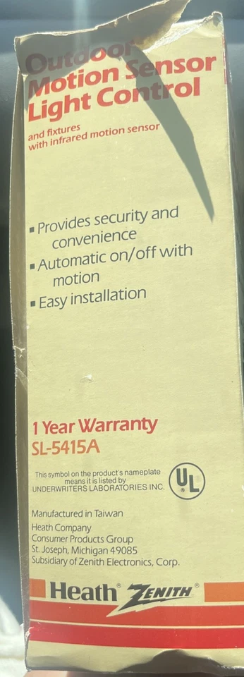 Heath Zenith SL-5415-A Outdoor Motion Sensor Security Light Control  NEW VTG - Image 3 of 4