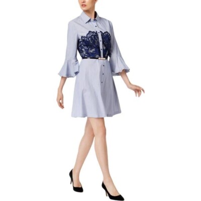 lace pinstripe dress Windsor After Hours Pinstripe Lace Mini Dress