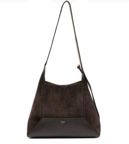 JIMMY CHOO DIAMOND MEDIUM CHOCOLATE SUEDE AND LEATHER SHOULDER BAG LIKE NEW❤️❤️