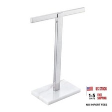 Hand Towel Rack Stand Towel Bar with Marble Base for 1-Bar Polished Chrome