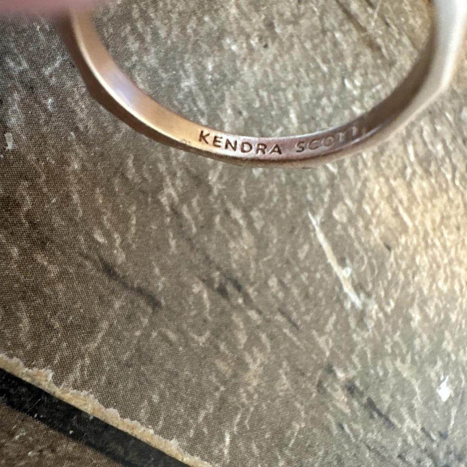 Juego de 3 anillos apilables Kendra Scott Warren talla 8 enchapados en oro rosa marrón Drusy Foto 4 de 4