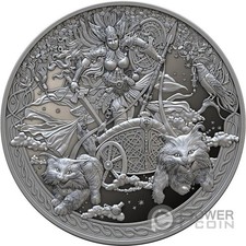 FREYJA Proof 2 Oz Silver Coin 2000 Francs Equatorial Guinea 2026