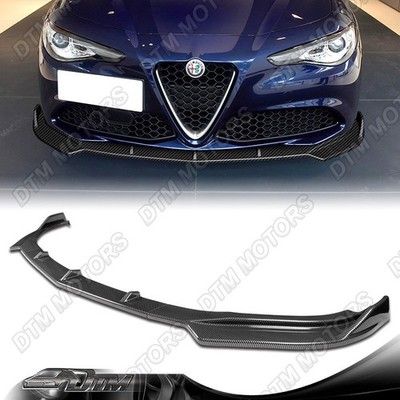 For 2017-2021 Alfa Romeo Giulia Carbon Painted Front Bumper Lip Body Kit Spoiler
