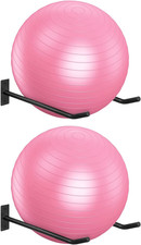 Metal Exercise Ball Holder Wall Mount Set of 2 ,Black Yoga Ball Stand Holder,Sta