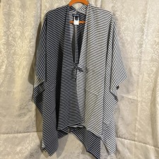 Lands' End Cover Up Navy Blue  White Striped New in bag One Size