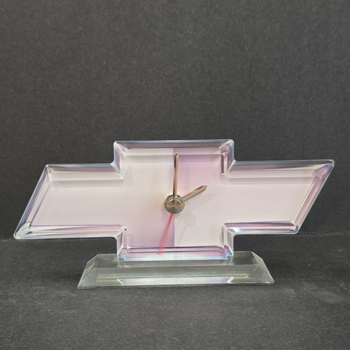 Chevrolet Chevy Bowtie Desk Clock Acrylic Works