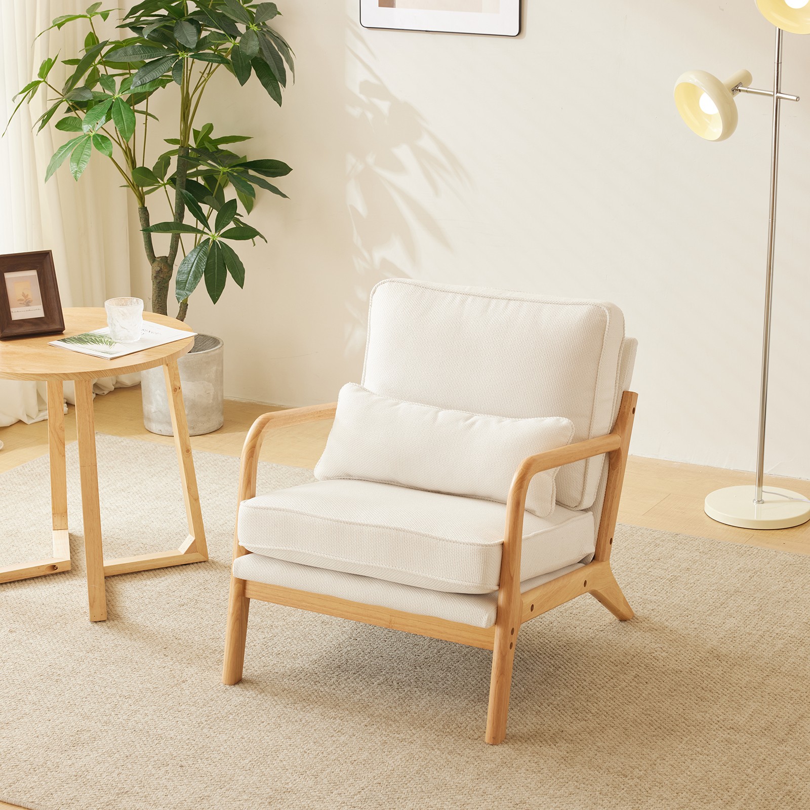 Arm Accent Chair Lounge Solid Wood For Living Room Bedroom