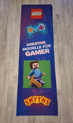 Lego STORE DISPLAY BANNER -STOFF - BEIDSEITIG  Minecraft  Gamer