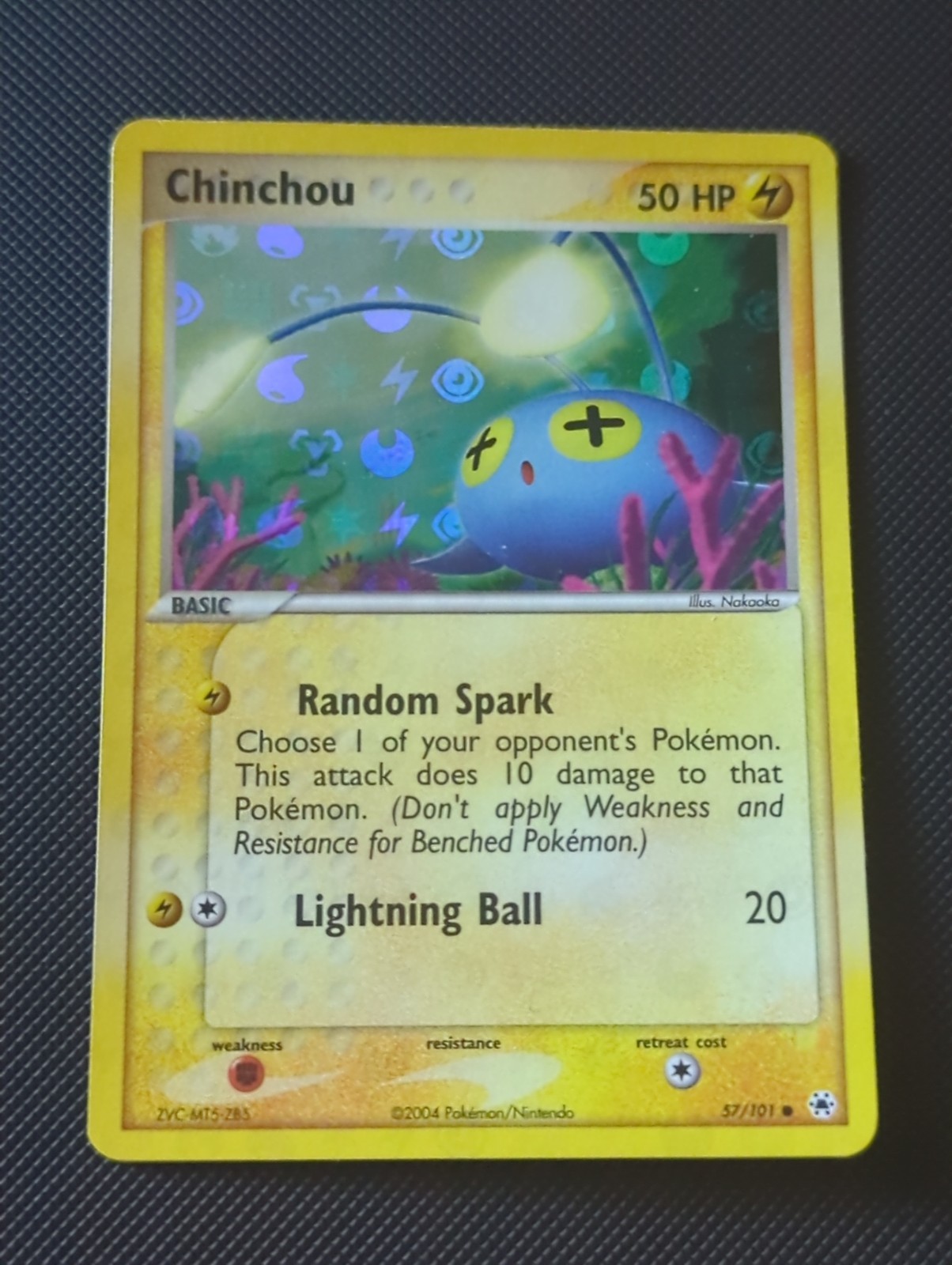 Pokemon Chinchou 57/101 Common Reverse Holo EX Hidden Treasures LP Condition