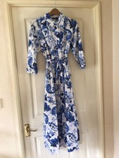 white/Blue mix 100% Cotton long 3/4 sleeve shirt Dress EUR Size XS by ZARA 