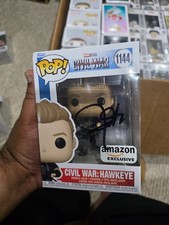 Jeremy Renner Signed Auto Hawkeye Marvel Funko Pop 1144 Exclusive JSA coa