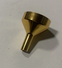 (1) One Aluminum Snuff Spice Powder Funnel Mini Funnel Compact Tiny Gold Alloy