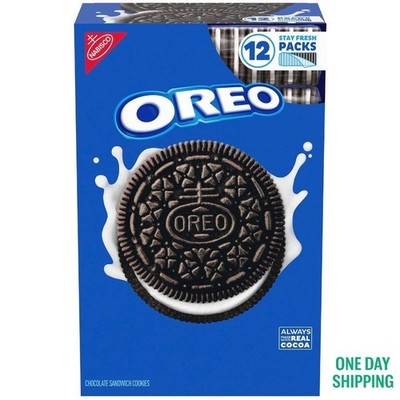 OREO Chocolate Sandwich Cookies 5.23 oz 12 Pack Classic Snack Cookies