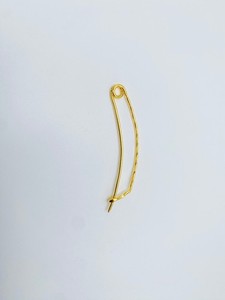 Authentic Gold Plated Safety Pin Brooch, Minimalist Sweater Shawl Pin