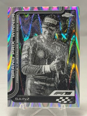 2025 Topps Chrome F1 Carlos Sainz B&W Raywave Refractor #95 Grand