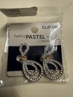 Top&Top Pastel Clip-On Earrings Gold Tone Rhinestone Double Teardrop New — photo 1