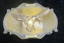 Flying Duck - Vintage Water Fowl Hunters Western Framed Raintree Belt Buckle