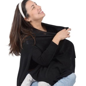 Gold Mamas Nursing Cover Up Breastfeeding Privacy Pumping Poncho Newborn BLACK