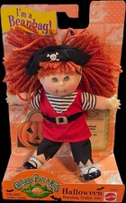 NUOVO 1999 MATTEL CABBAGE PATCH BAMBINI HALLOWEEN BEANBAG BAMBOLA capelli rossi occhi blu