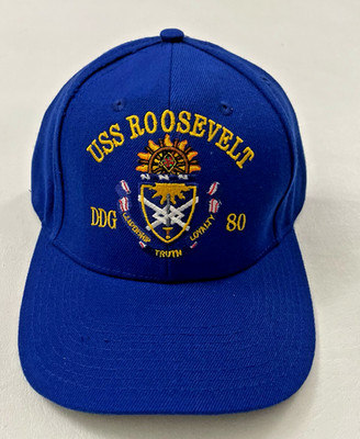 The Corps USS Roosevelt DDG 80 STT Bright Blue Baseball Cap Hat One Size