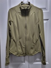 Lululemon Women s Full Zip Track Jacket Thumbholes Pockets Olive Green Medium