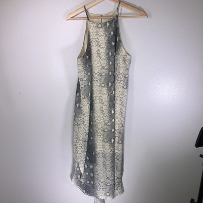 She And Sky Dress Small Slip Dress Lined Snakeskin Pattern