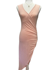 Women's Best Fit Small (See Measurements) Asymmetrical Pink Sleeveless Dress