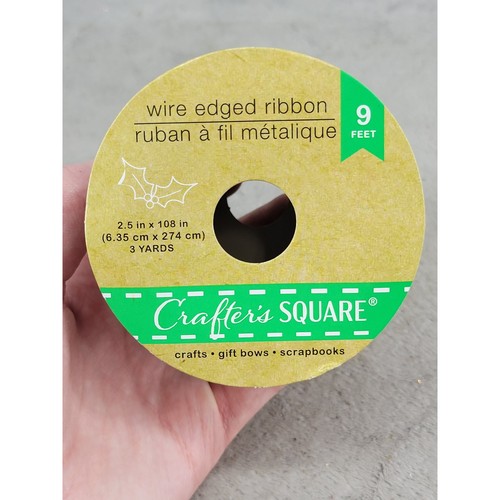 Crafters Square Red Black Buffalo Plaid Wire Edged Ribbon 2.5 Inch x 9 Feet