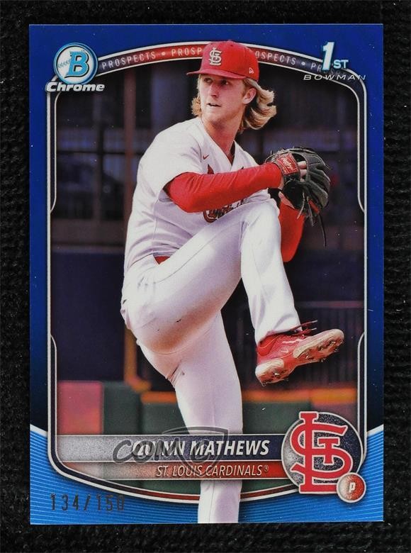 2025 Bowman Chrome Prospects Blue Refractor 134/150 Quinn Mathews #BCP-25 1ha9