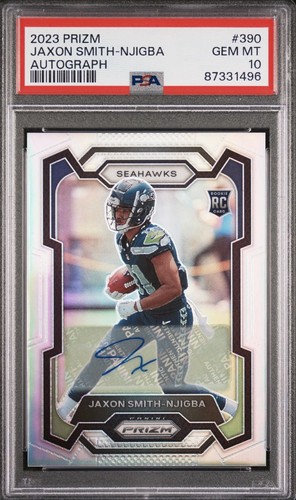 2023 Panini Prizm 🏈🔥Jaxon Smith-Njigba RC Auto Silver Prizm PSA 10, Seahawks!