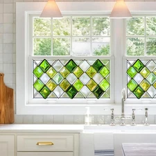 Window Privacy Film 39.3�17.7 Inchs Stained Glass Window Film Home Decoration An