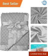 Heavenly Soft Chenille Blanket: 30" x 40" Minky Dot & Satin for Ultimate Comfort