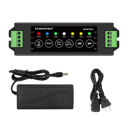 STUODIOFINIX 4-Channel Mini Bluetooth Amplifier 120w For Passive Speakers With Twsauxmicusbreplacement Partsuitable For Wallceilingmarinebookshelf Speakers