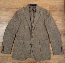 Blazer Polo Ralph Lauren uomo Glen in lino a quadri made in Portugal taglia 38R