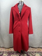 VINTAGE USA MADE FREDDI GAIL WOMENS WOOL BLEND RED COAT PEACOAT SMALL
