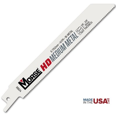 MK MORSE HD MEDIUM METAL Reciprocating Saw Blade 6''x3/4'' 14TPI RB614B100