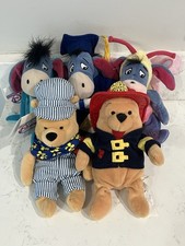 Lot Of 5 Walt Disney World Bean Bag Plushies 3 Eeyore  2 Pooh Variants 7-8  