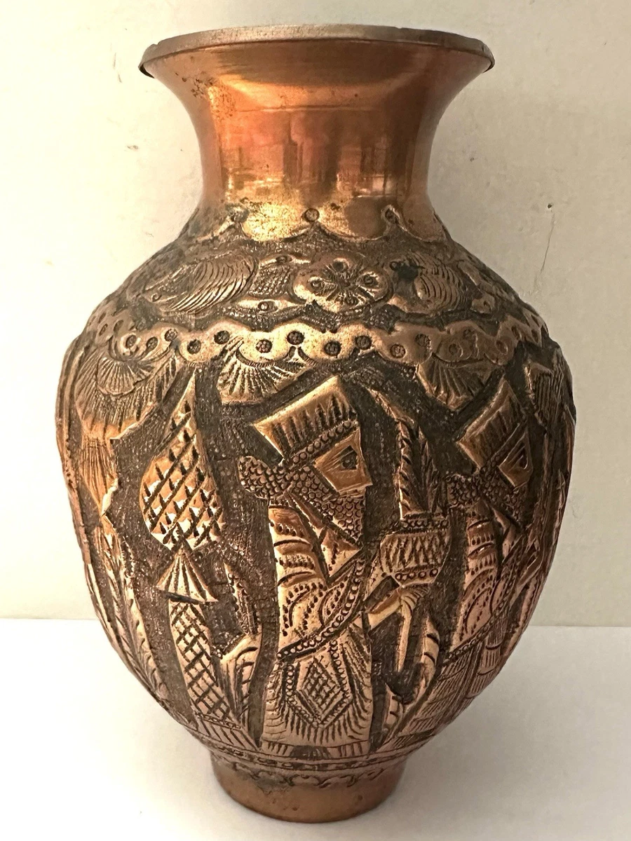 铜制花瓶 古董品 铜花瓶亚洲古董| eBay