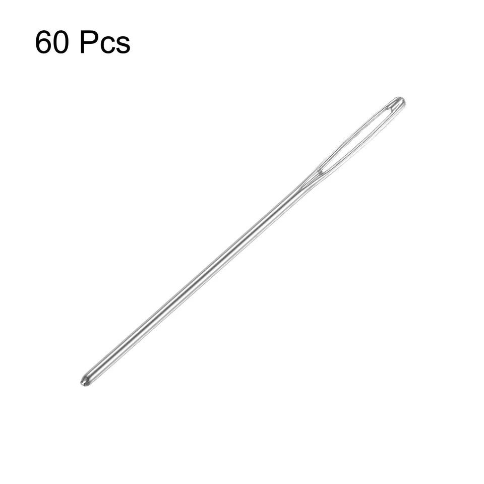 60 piezas agujas romas ojos grandes 2,75" tapiz aguja hilo costura aguja tejer aguja Foto 3 de 4