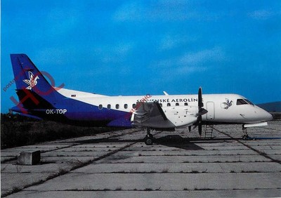 Ansichtskarte ~ SLOVAK AIRLINES SAAB 340A OK-TOP @ BRATISLAVA [OKC 0842]