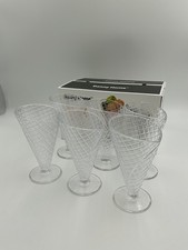Set - 6pcs Gelato Waffle Shaped Clearly For Ice Cream Sundae Glasses