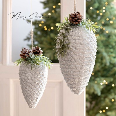 Schaumstoff Tannenzapfen für Weihnachten für Baum rustikal hängend Urlaub Ornament Set