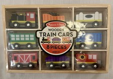 Melissa  Doug Wooden Train Cars 8 Pc Toy Set 3 New Gift