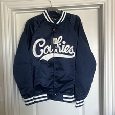 Cookies Men's Bases Loaded Varsity Jacket blue/white Size small BNWT $130